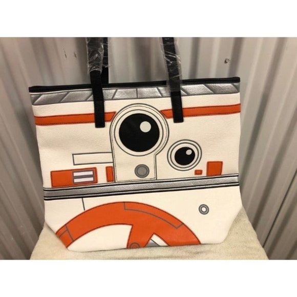 NWT New Rare Heart Logo Limited Release Loungefly Disney Star Wars Droid Tote - Picture 2 of 4